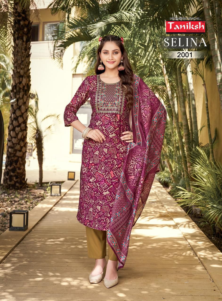 Selina Vol 2 By Taniksh Muslin Printed Kurti With Bottom Dupatta Wholesale Shop In Surat
